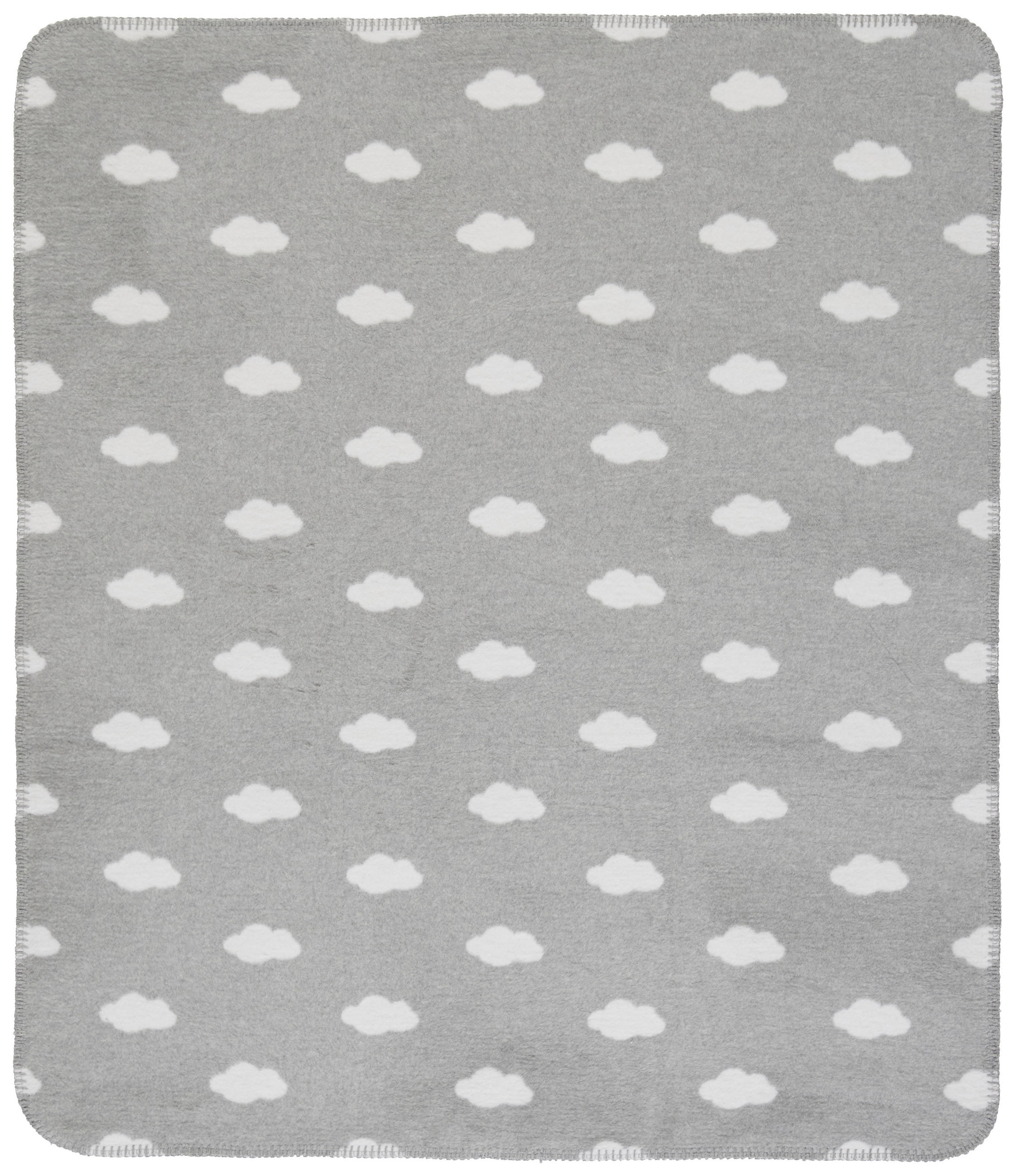 HEBKÁ DEKA, 75/100 cm - bílá/světle šedá, Trend, textil (75/100cm) - Patinio