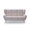 3-SITZER-SOFA Cord Creme  - Eichefarben/Creme, Design, Holz/Textil (190/102/90cm) - Stylife