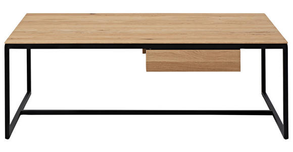COUCHTISCH in Holz, Metall 125/75/43 cm  - Wildeiche/Schwarz, Design, Holz/Metall (125/75/43cm) - Dieter Knoll