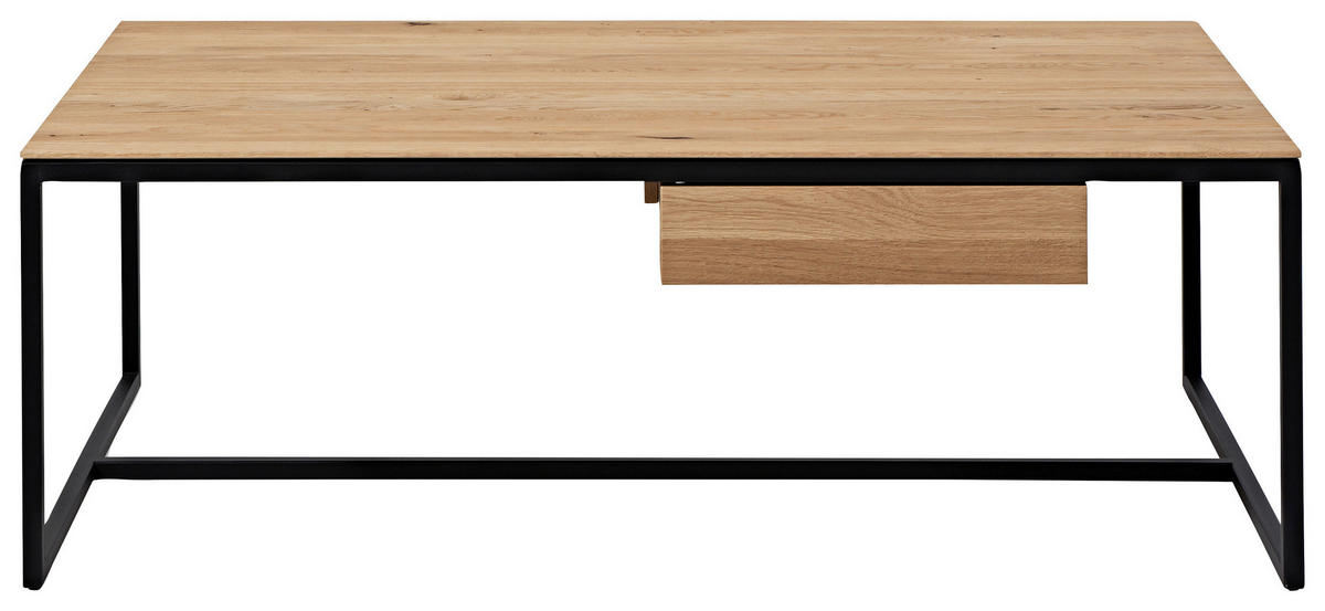 COUCHTISCH in Holz, Metall 125/75/43 cm  - Wildeiche/Schwarz, Design, Holz/Metall (125/75/43cm) - Dieter Knoll