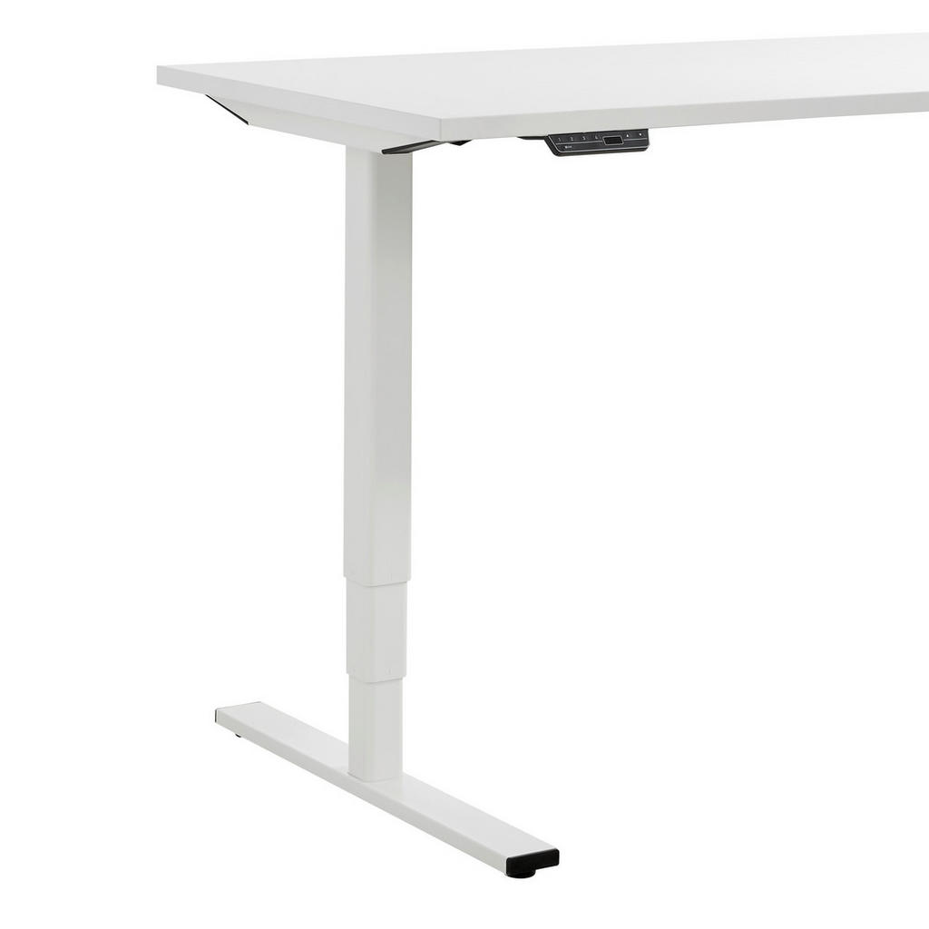 Thumbnail - Voleo Schreibtisch, Weiß, Holzwerkstoff, rechteckig, eckig, 80x56-124x160 cm, höhenverstellbar, Memoryschalter, Arbeitsz...