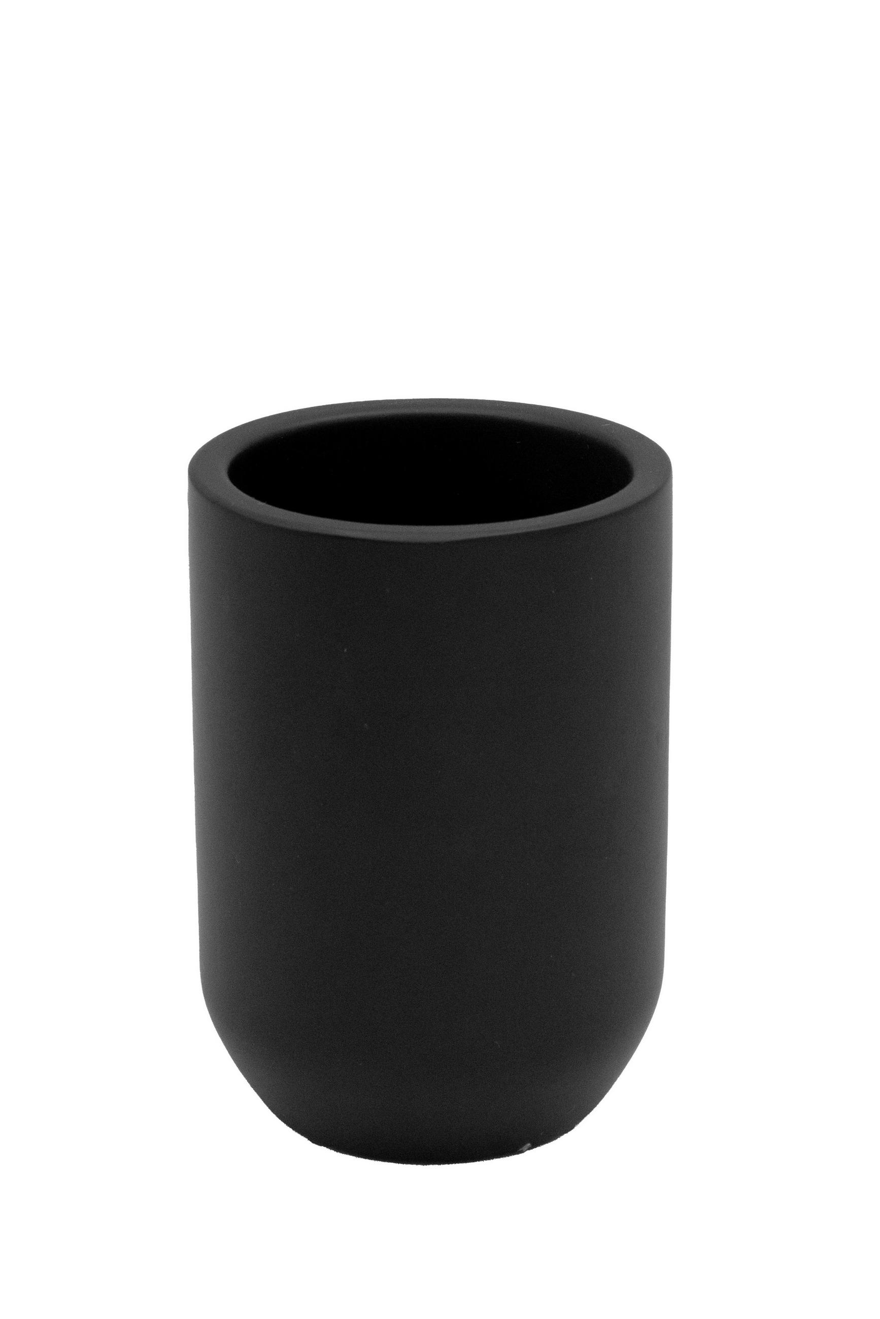 ZAHNPUTZBECHER Kunststoff  - Schwarz, Basics, Kunststoff (7/10,5/7cm) - Sadena