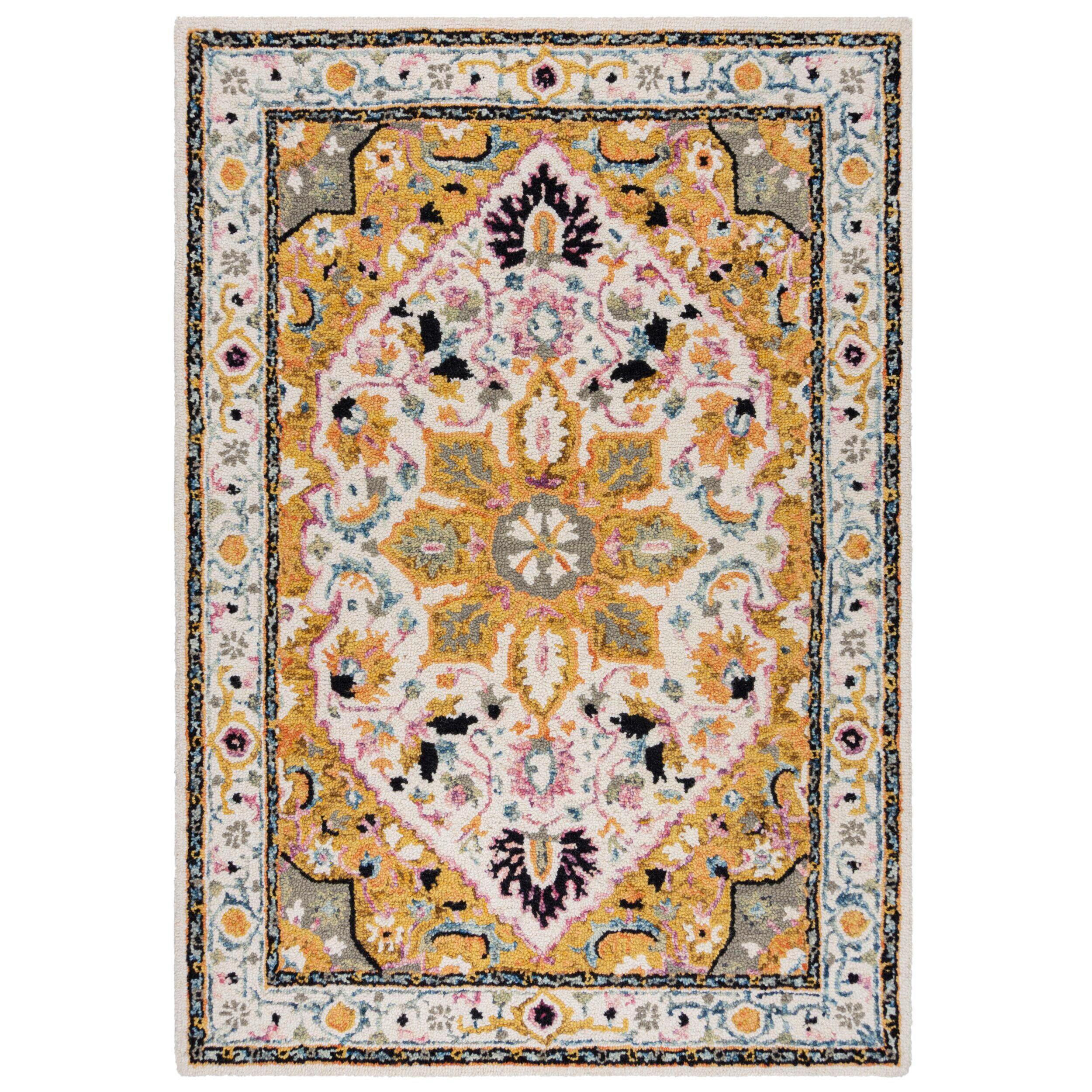 Flair Rugs Wollteppich Wool Loop Gelb 160x230 cm
