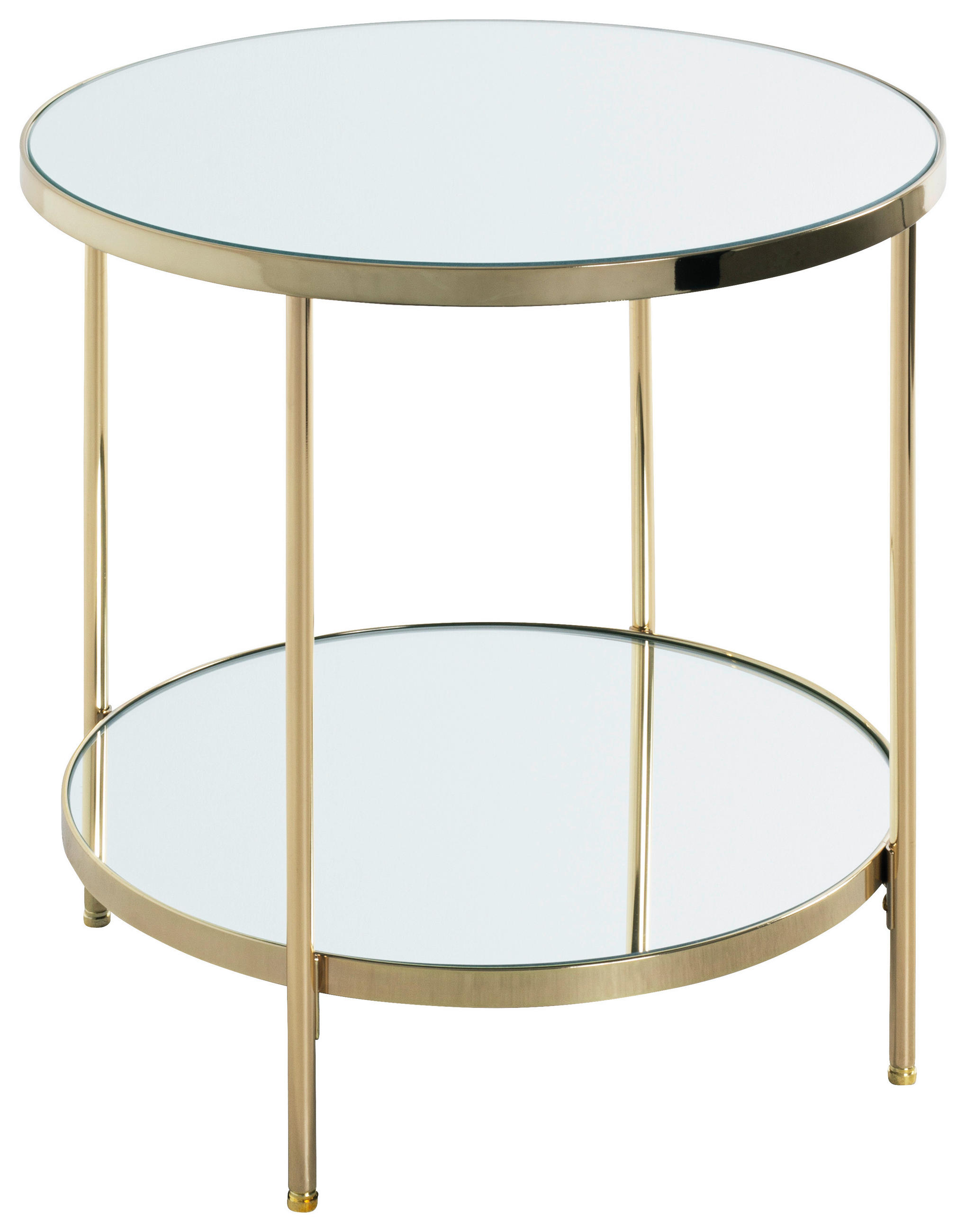 BEISTELLTISCH in Metall, Glas 45/45/46 cm  - Messingfarben, Trend, Glas/Metall (45/45/46cm)