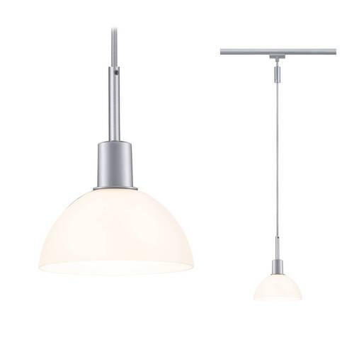 SCHIENENSYSTEM-HÄNGELEUCHTE Sarrasani 14/140 cm   - Chromfarben/Opal, Basics, Glas/Metall (14/140cm) - Paulmann