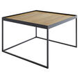 COUCHTISCH in Holz, Metall 80/80/39 cm  - Eichefarben/Schwarz, Design, Holz/Metall (80/80/39cm) - Novel