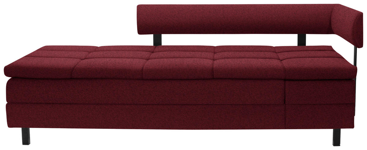 LIEGE  in Flachgewebe Rot  - Rot/Schwarz, MODERN, Textil/Metall (208/77/98cm) - Joka