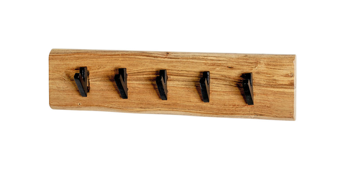 WANDGARDEROBE  in Akazie massiv Schwarz, Akaziefarben  - Schwarz/Akaziefarben, KONVENTIONELL, Holz/Metall (60/15/9cm)