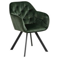 STOL MED ARMSTÖD  tygutbud, modellutbud, automatisk funktion för återhämtning sammet  - skogsgrön/svart, Design, metall/textil (57,5/81,5/61,5cm) - Best Price