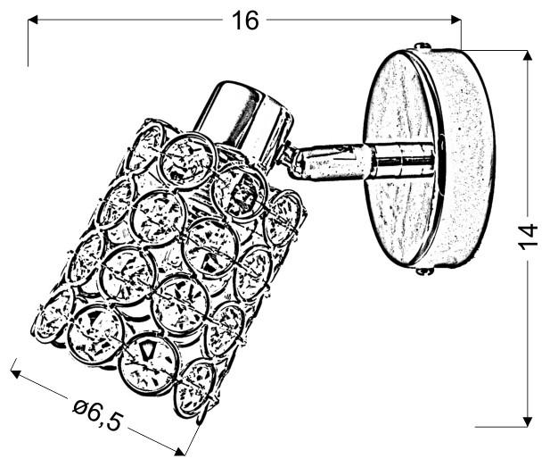 STRAHLER York 16/8 cm   - Chromfarben/Transparent, KONVENTIONELL, Glas/Metall (16/8cm)
