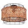 DECKENLEUCHTE  35/24,5 cm    - Dunkelbraun/Schwarz, Natur, Naturmaterialien/Metall (35/24,5cm) - Globo
