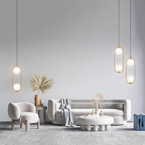PENDELLEUCHTE 17/12/48 cm  - Messingfarben/Weiß, Trend, Glas/Metall (17/12/48cm) - MAYTONI