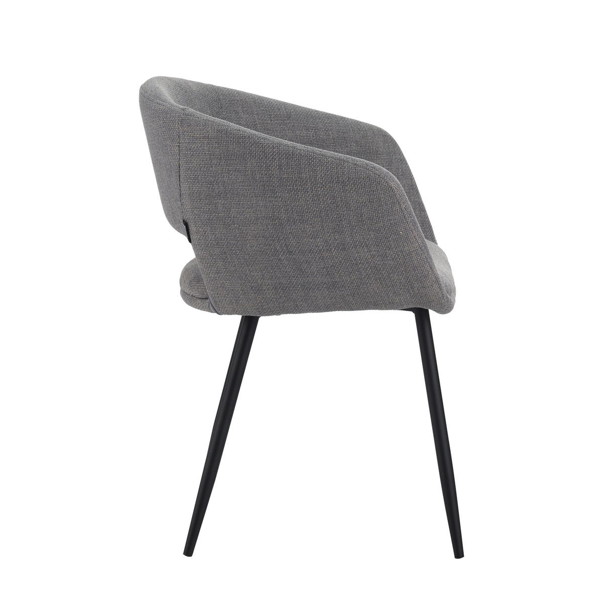 STOLIČKA S PODRÚČKAMI, tkaná textília, sivá - čierna/sivá, Modern, kov/textil (59/78/55cm) - MID.YOU