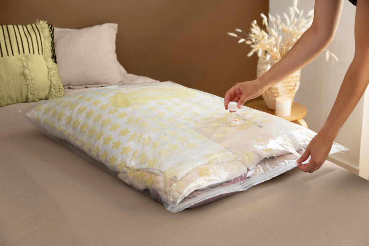 TAŠKA NA USCHOVÁNÍ - světle žlutá, Lifestyle, plast (70/100cm)