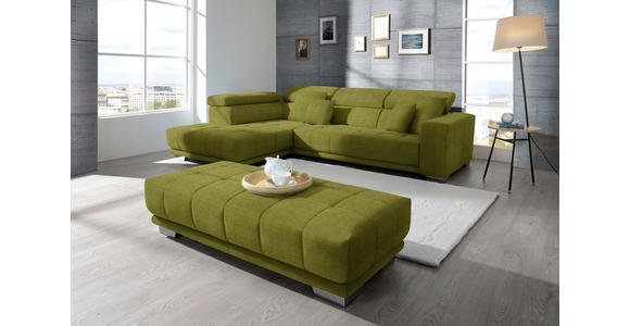ECKSOFA  in Mikrofaser Hellgrün  207/301 cm  - Chromfarben/Hellgrün, Design, Textil/Metall (207/301cm) - Xora
