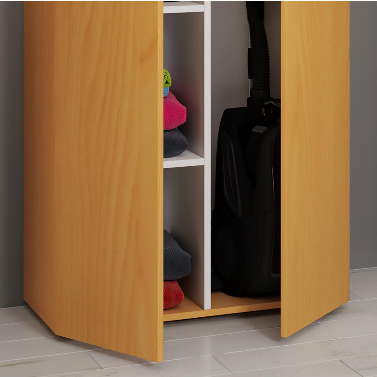 MEHRZWECKSCHRANK 70/223/39 cm  in Buchefarben  - Buchefarben/Schwarz, MODERN, Holzwerkstoff/Kunststoff (70/223/39cm) - MID.YOU