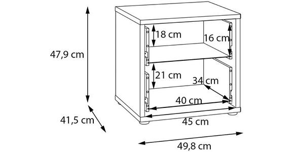 NACHTSCHRANK 50/48/42 cm  - Silberfarben/Dunkelblau, Trend, Holzwerkstoff/Kunststoff (50/48/42cm) - Carryhome