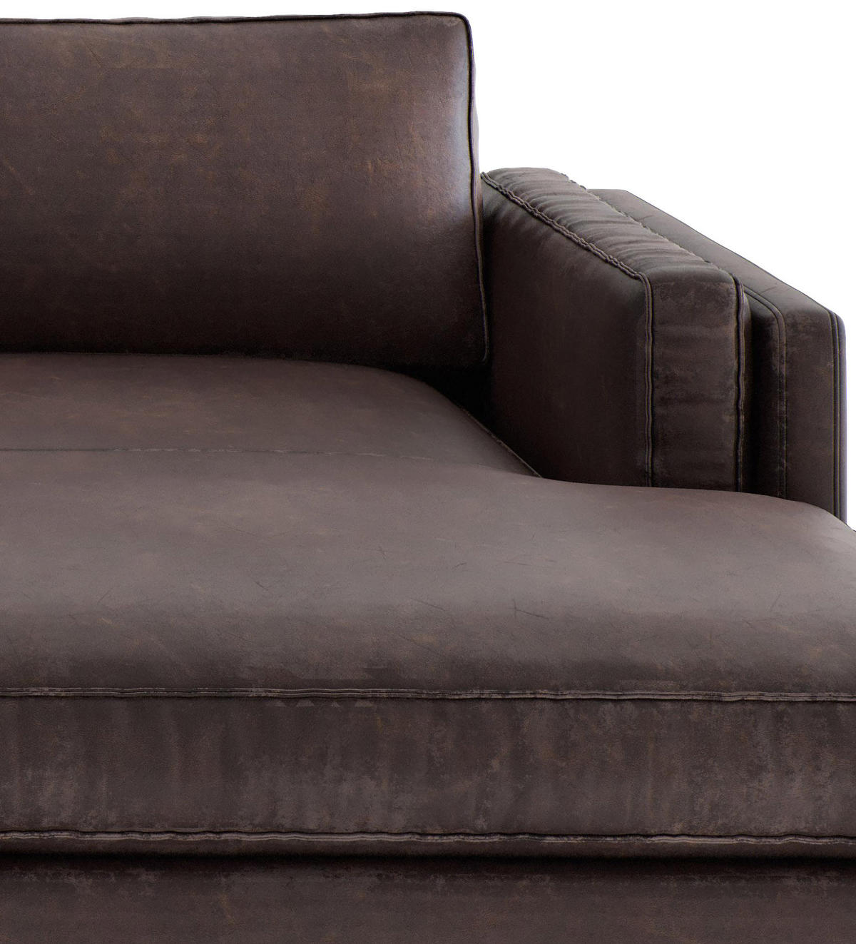 HÖRNSOFFA i läderimitation, flatväv mörkbrun  - svart/mörkbrun, Design, metall/textil (265/160cm) - Livetastic
