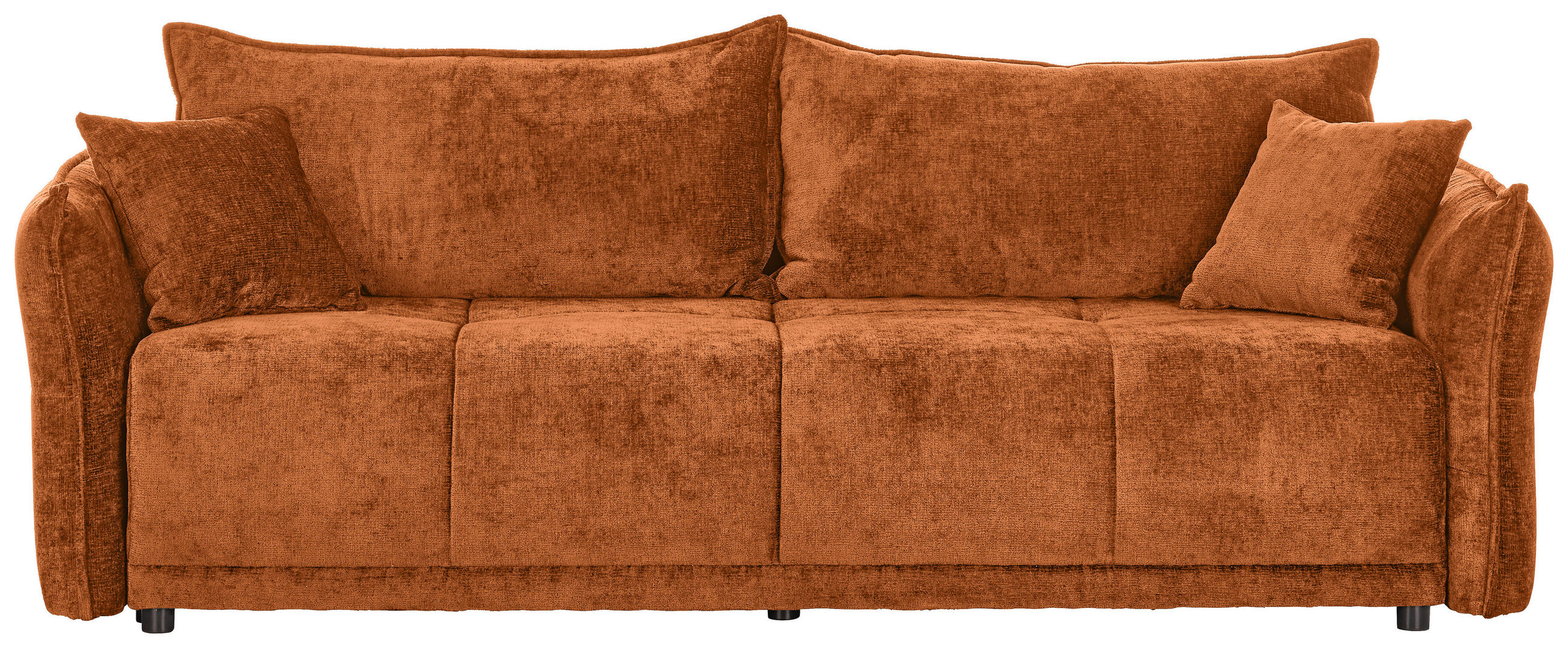 BOXSPRINGSOFA Chenille Rostfarben  - Rostfarben/Schwarz, MODERN, Kunststoff/Textil (235/95/108cm) - Hom`in