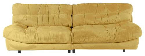 BIG SOFFA i plysch gul  - svart/gul, Klassisk, textil/plast (262/70/115cm) - MID.YOU