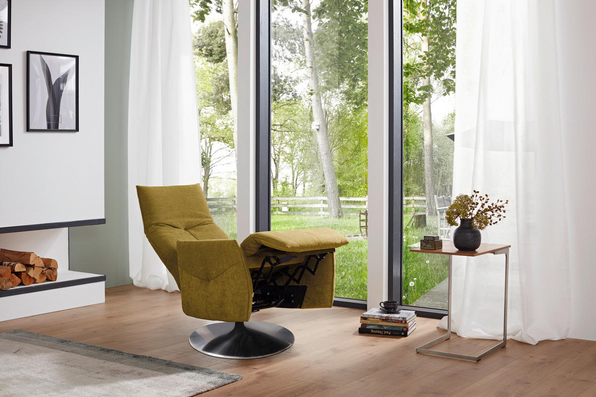SCAUN DE RELAXARE in textil, piele  - antracit, Konventionell, metal/textil (73/115/89cm) - Himolla
