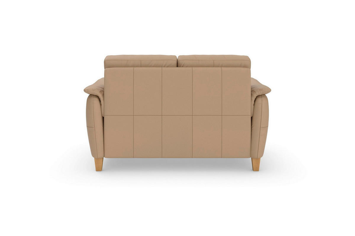 DVOJMIESTNA POHOVKA, cappuccino, pravá koža - farba duba/cappuccino, Basics, koža/drevo (149/89/89cm) - Sit & More
