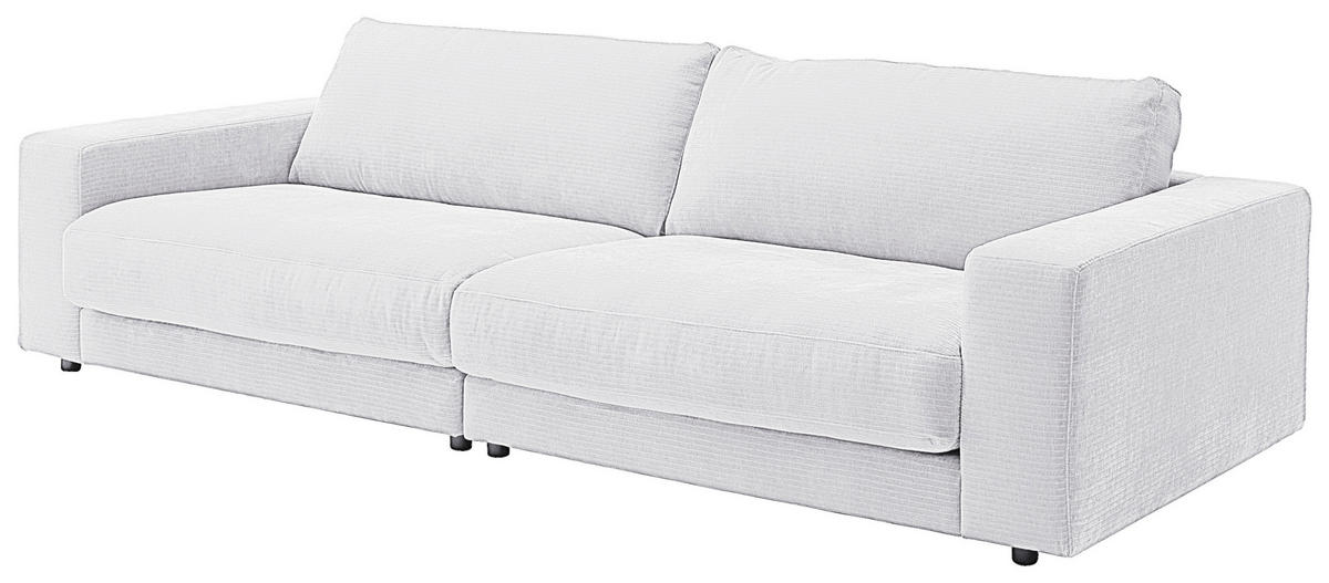 3-SITZER-SOFA in Chenille Weiss  - Weiss/Schwarz, Design, Kunststoff/Textil (290/86/127cm) - Lomoco