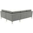 ECKSOFA  in Flachgewebe Hellgrau  238/186 cm  - Eichefarben/Hellgrau, Design, Holz/Textil (238/186cm) - Valnatura