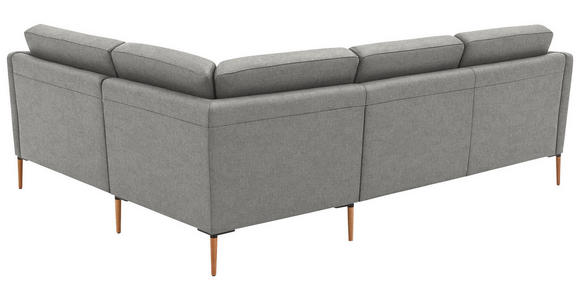 ECKSOFA  in Flachgewebe Hellgrau  238/186 cm  - Eichefarben/Hellgrau, Design, Holz/Textil (238/186cm) - Valnatura