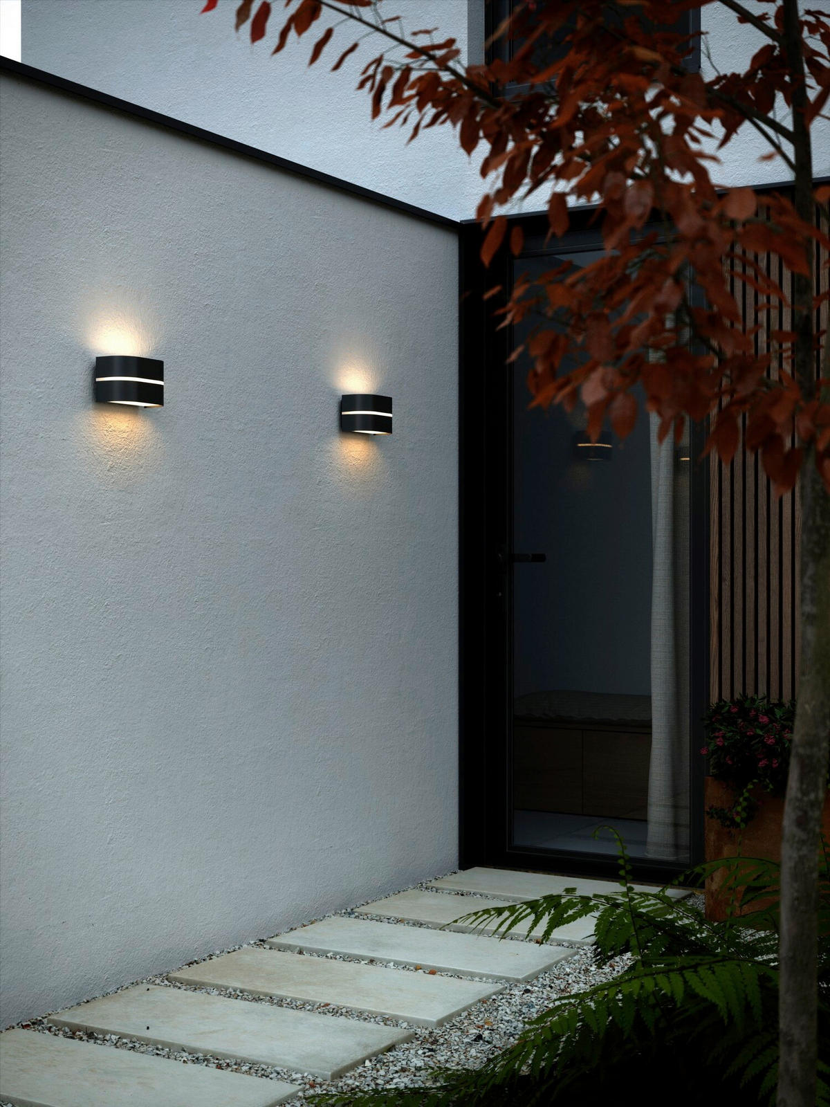 WANDLEUCHTE Sibelis 12/11.5/19.5 cm  - Schwarz, Design, Kunststoff (12/11.5/19.5cm) - Nordlux