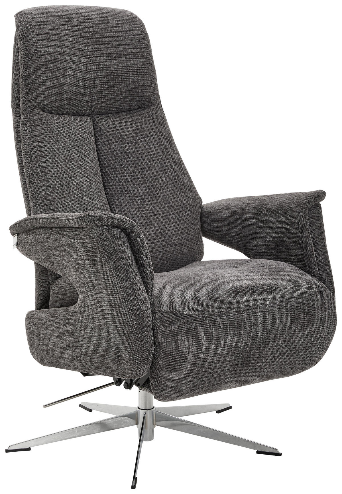 RELAXFÅTÖLJ i textil antracit  - kromfärg/antracit, Design, metall/textil (74/108/86cm) - Livetastic