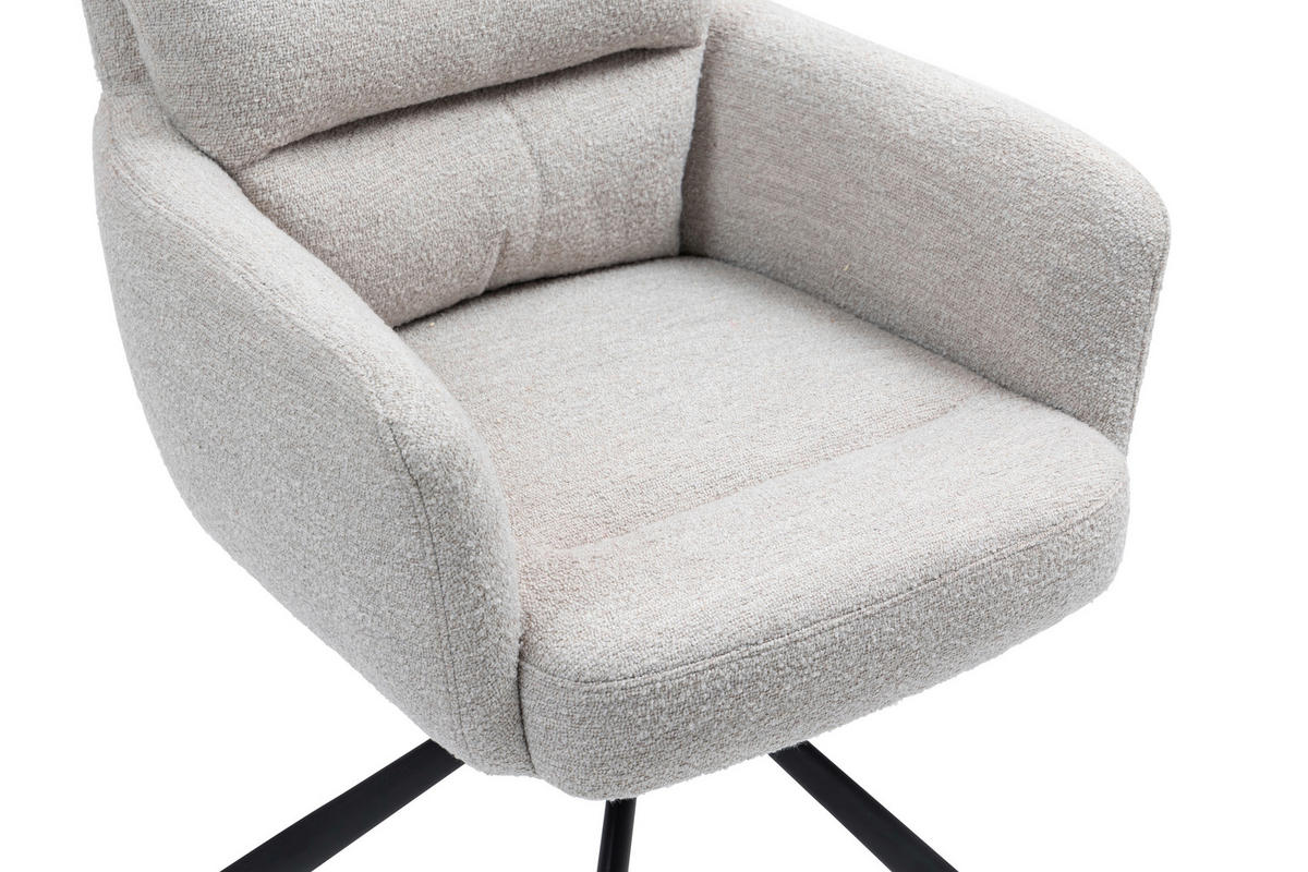 Armlehnstuhl Elli Taupe  in Eisen  - Taupe/Schwarz, KONVENTIONELL, Textil/Metall (60/95/67cm) - MID.YOU