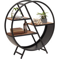 REGÁL, přírodní barvy, černá, železo, mosaz, mangové dřevo, 90/100/30 cm - černá/přírodní barvy, Trend, kov/dřevo (90/100/30cm) - Landscape