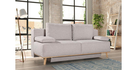 BOXSPRINGSOFA  mit Stoffauswahl, Rücken echt Hellgrau  - Hellgrau, Design, Holz/Textil (203/97/107cm) - Dieter Knoll