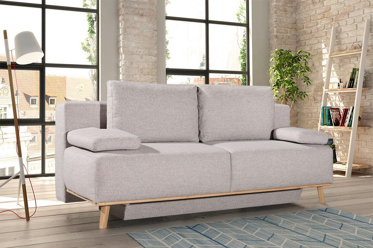 BOXSPRINGSOFA in Hellgrau  - Hellgrau, Design, Holz/Textil (203/97/107cm) - Dieter Knoll