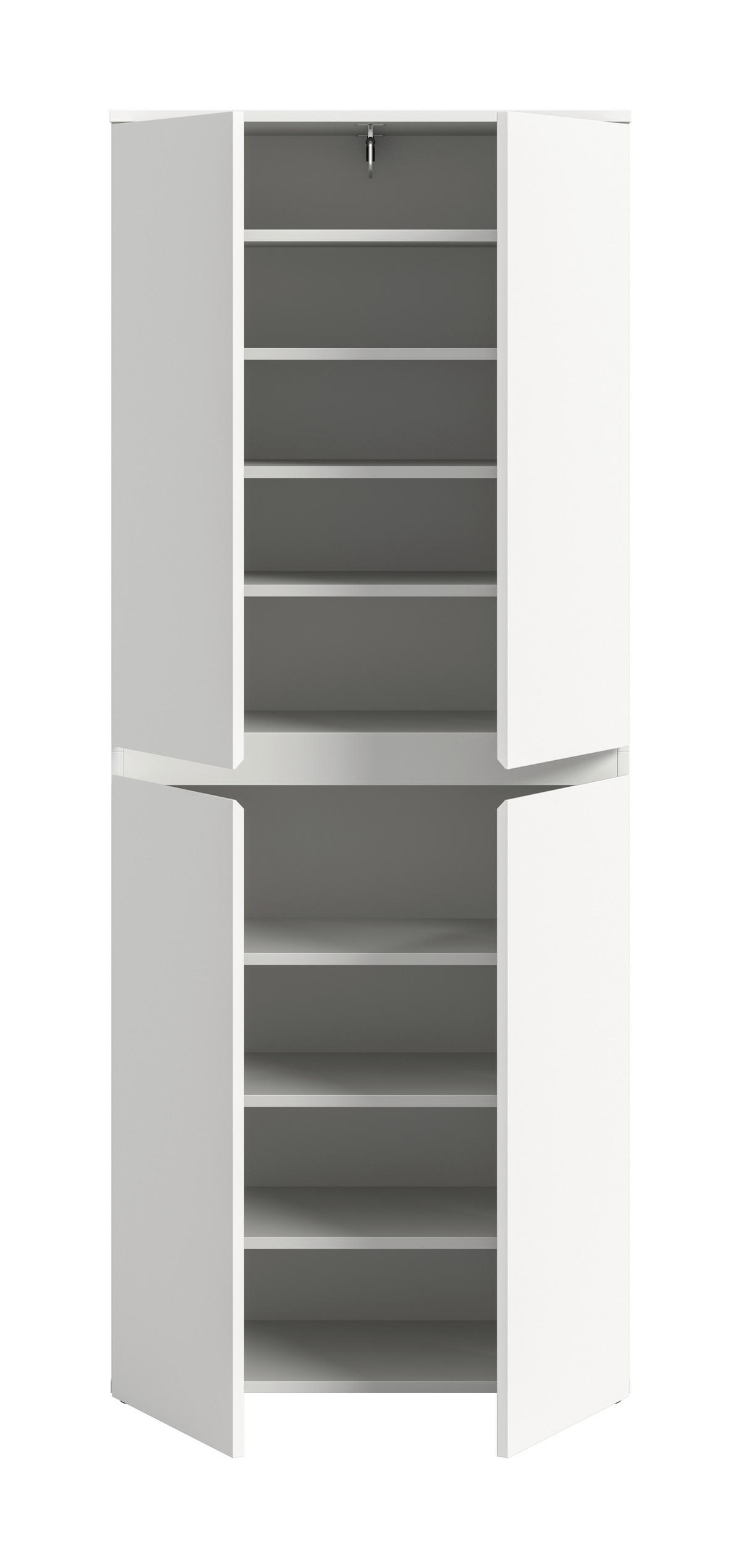 SKOSKÅP  i 70/175/37 cm  - vit/svart, Design, trämaterial/plast (70/175/37cm) - Livetastic