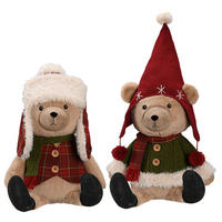 DEKORAČNÝ MEDVEĎ - zelená/červená, Lifestyle, textil (16/48/12cm) - X-Mas