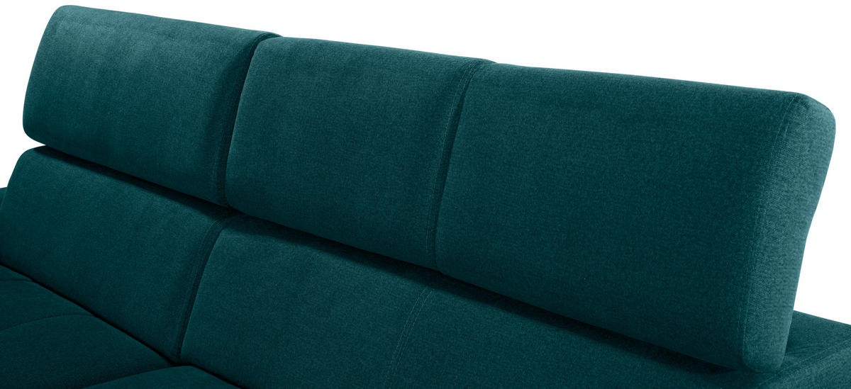 ECKSOFA in Velours Dunkelgrün  - Dunkelgrün/Silberfarben, Design, Holz/Textil (183/292cm) - Livetastic