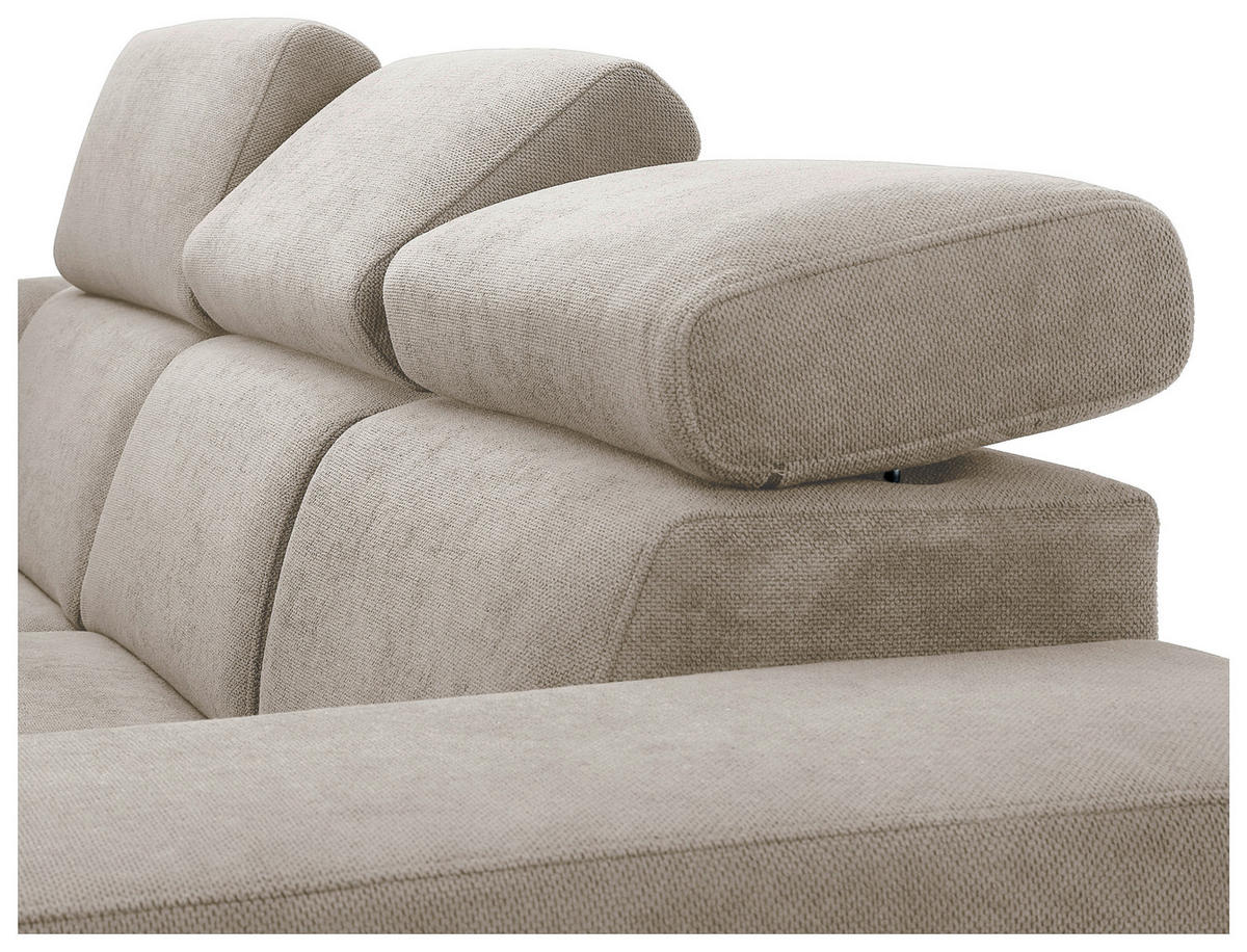 ECKSOFA Beige Webstoff  - Beige/Schwarz, KONVENTIONELL, Holz/Textil (244/283cm) - Carryhome