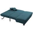 SCHLAFSOFA mit Relaxfunktion Flachgewebe Petrol Zierkissen, Bettkasten, Schlaffunktion, Relaxfunktion  - Petrol/Schwarz, Design, Textil/Metall (160/85/100cm) - Carryhome