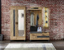 GARDEROBENBANK Wildeiche massiv Eichefarben, Dunkelgrau  - Eichefarben/Dunkelgrau, Natur, Holz/Textil (110/79/38cm)