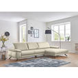 ECKSOFA Rivello in Echtleder Naturfarben  328/193 cm  - Schwarz/Naturfarben, Design, Leder/Metall (328/193cm) - Dieter Knoll