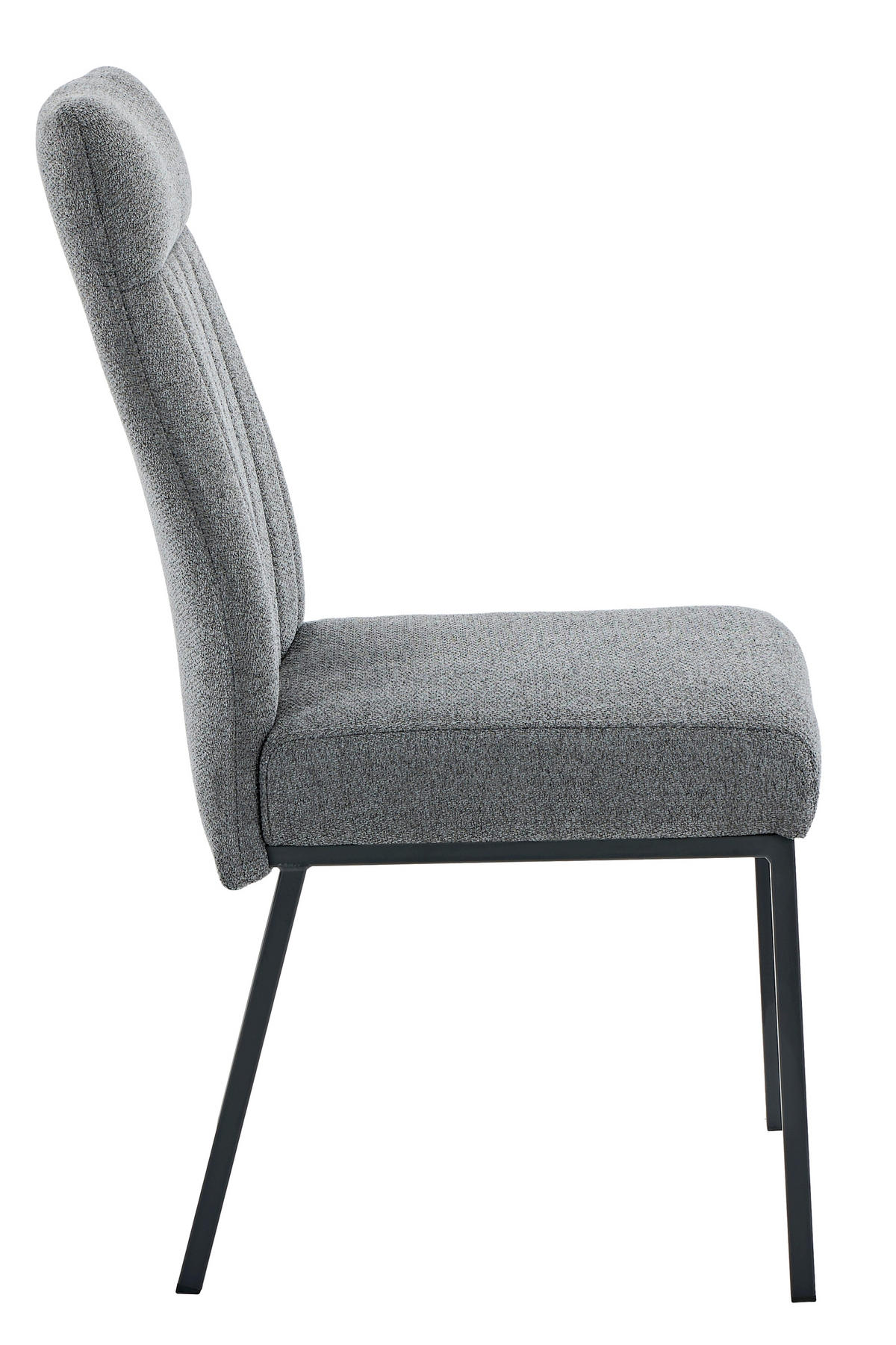 STUHL-SET 4 Stück  in Stahl Chenille  - Anthrazit/Schwarz, MODERN, Textil/Metall (44/95/63,5cm) - MID.YOU