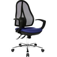 DREHSTUHL  in Netzbespannung Blau, Schwarz  - Blau/Chromfarben, Design, Kunststoff/Textil (48/103-111/48cm) - Topstar