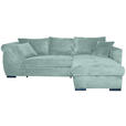 ECKSOFA Salbeigrün Cord  - Salbeigrün/Schwarz, KONVENTIONELL, Textil/Metall (258/168cm) - Carryhome