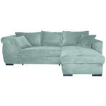 ECKSOFA Salbeigrün Cord  - Salbeigrün/Schwarz, KONVENTIONELL, Textil/Metall (258/168cm) - Carryhome