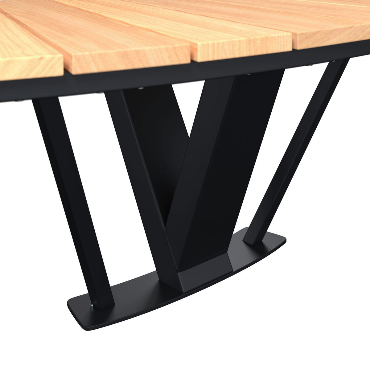 GARTENTISCHGRUPPE  - Schwarz/Teakfarben, MODERN, Holz/Metall (282/75/282cm) - Ambia Garden