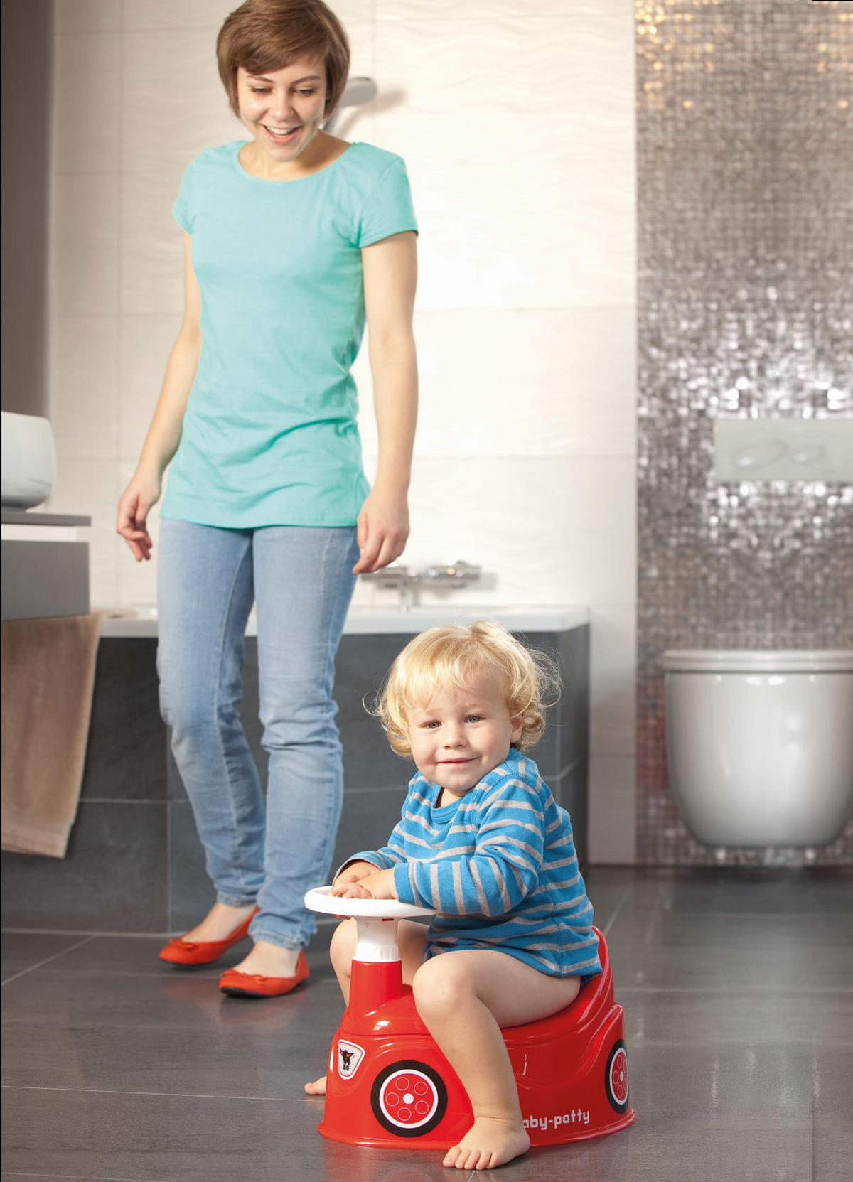 TÖPFCHEN BIG Baby Potty  - Rot, Basics, Kunststoff (43/31/28cm) - BIG