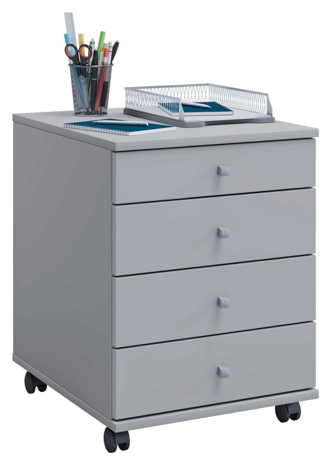 ROLLCONTAINER Grau - Silberfarben/Grau, Basics, Kunststoff (42/57/50cm) - MID.YOU