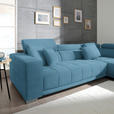 ECKSOFA in Mikrofaser Pastellblau  - Chromfarben/Pastellblau, Design, Textil/Metall (301/207cm) - Xora